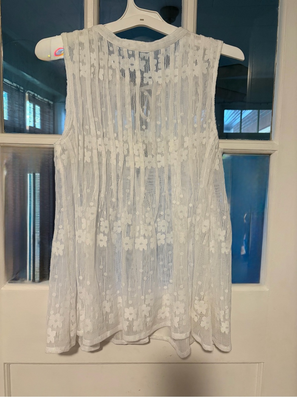 Free People nwt White Sleeveless Lace Tie-Front/back Tunic - Picture 5 of 9